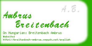 ambrus breitenbach business card